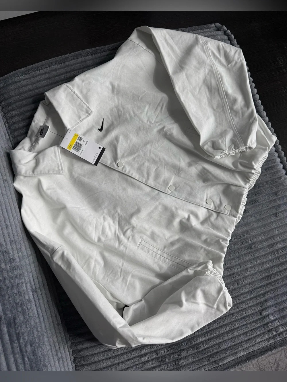 NEW Nike Women's White Swoosh-Embroidered Jacket Size S